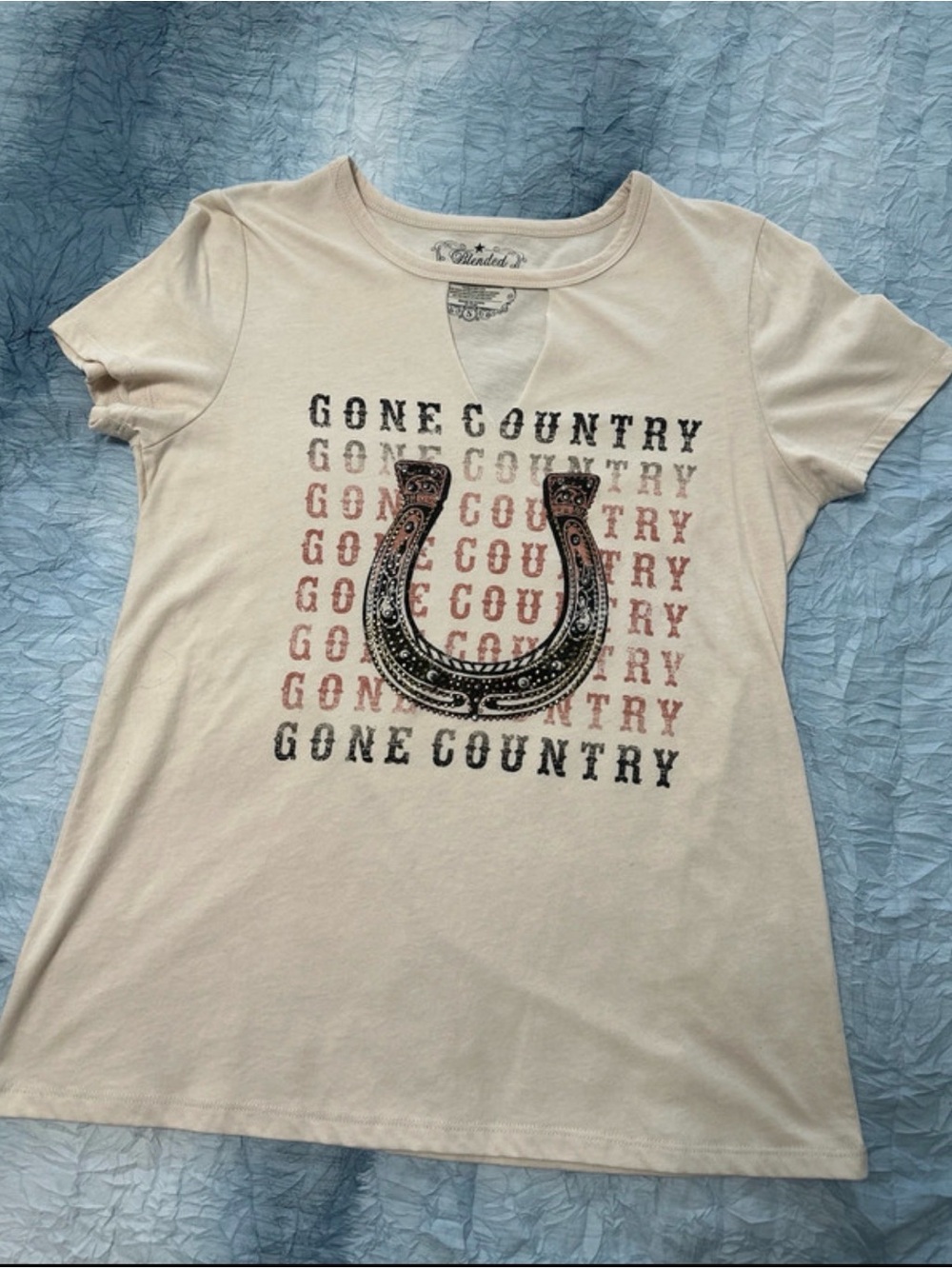 Gone Country Horseshoe Graphic Tee - Cream